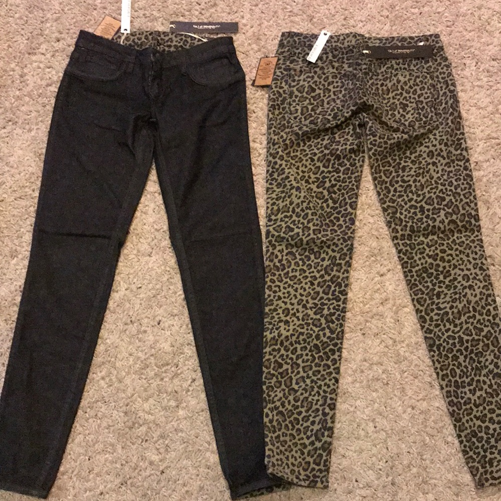 NWT, reversible leopard print jeans.